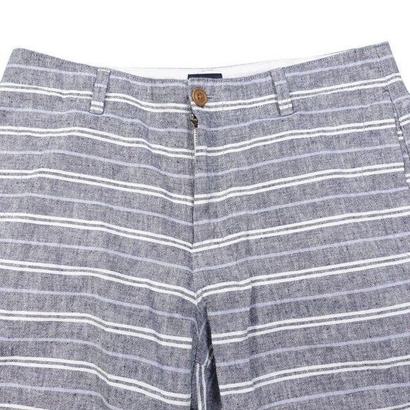 J Crew Mens Striped Linen Blend Gray Chino Shorts Size 36 - Picture 1 of 2